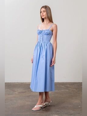 NWT Moon River Spaghetti Strap Corset Detail Midi Dress size XS